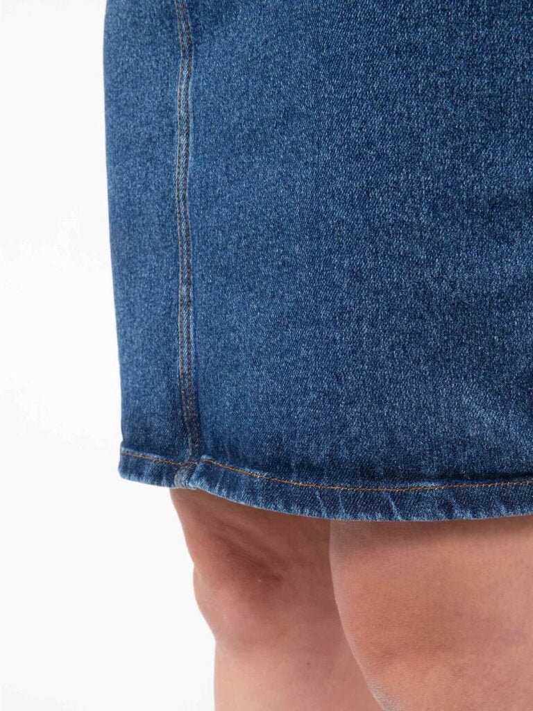 1083 - JUPE DROITE 291H DELAVE taille haute coton bio indigo ocean