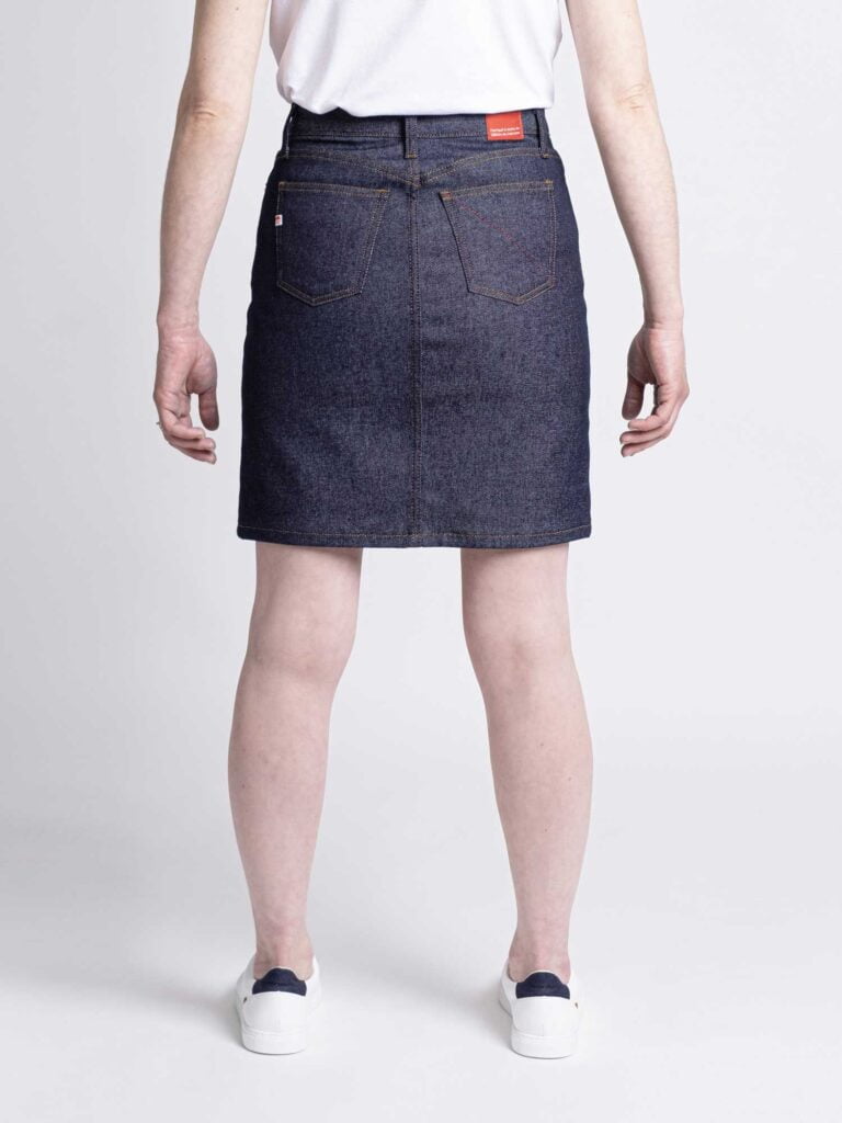 1083 - JUPE DROITE 291H taille haute coton bio superdenim flex indigo brut