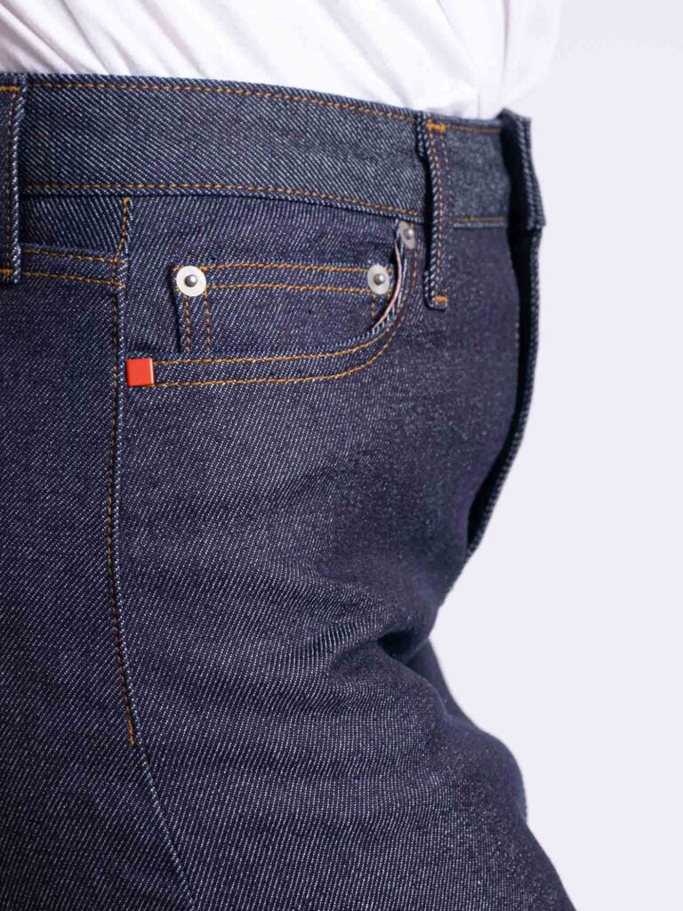 1083 - JUPE DROITE 291H taille haute coton bio superdenim flex indigo brut