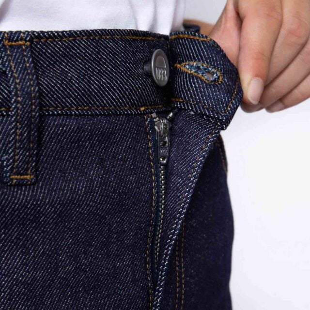 1083 - JUPE DROITE 291H ZIPEE taille haute coton bio indigo brut