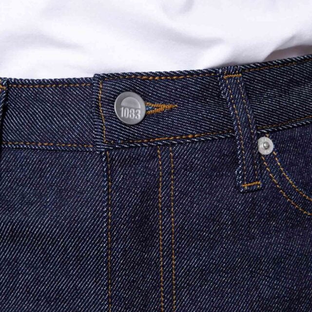 1083 - JUPE DROITE 291H ZIPEE taille haute coton bio indigo brut