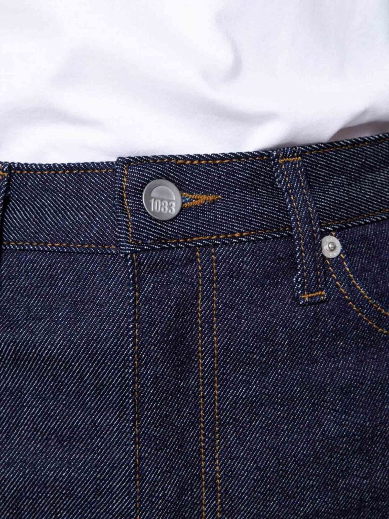 1083 - JUPE DROITE 291H ZIPEE taille haute coton bio indigo brut