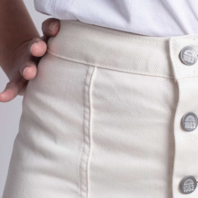 1083 - JUPE ECRU TRAPEZE 292H coton bio denimoriginal