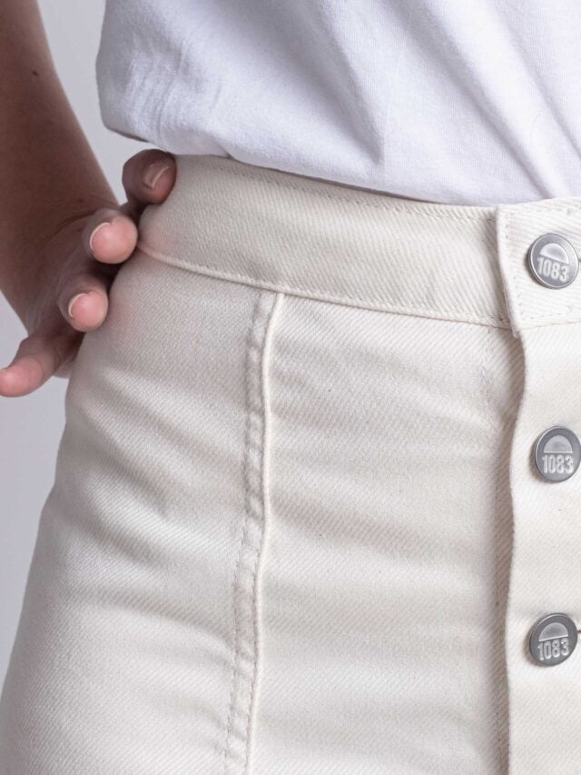 1083 - JUPE ECRU TRAPEZE 292H coton bio denimoriginal