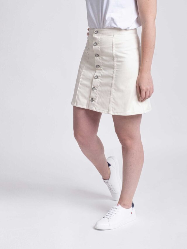 1083 - JUPE ECRU TRAPEZE 292H coton bio denimoriginal