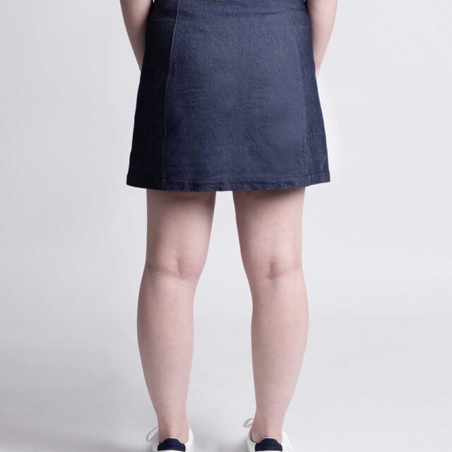 1083 - JUPE JEAN trapeze boutons 292H les hirondelles surcyclee