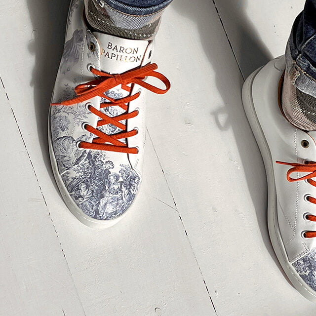 Baron Papillon - Sneaker Baron Papillon Basse Marie-Antoinette bleue