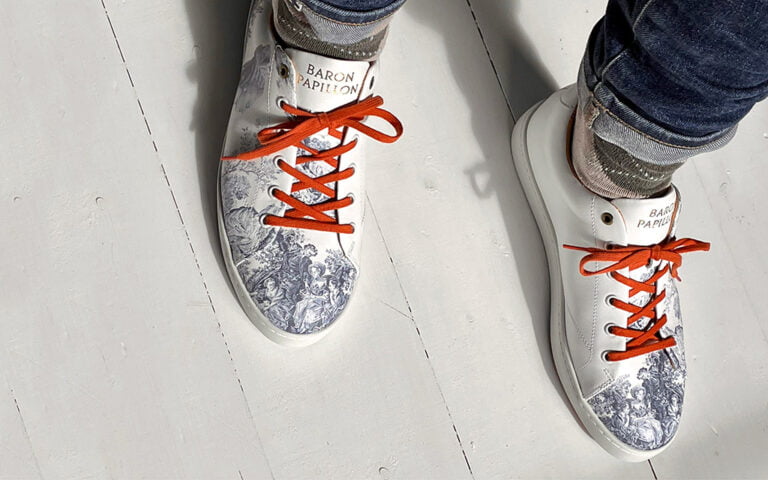 Baron Papillon - Sneaker Baron Papillon Basse Marie-Antoinette bleue