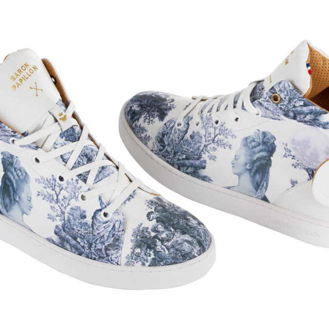 Baron Papillon - Sneaker Baron Papillon Mid Marie-Antoinette bleue