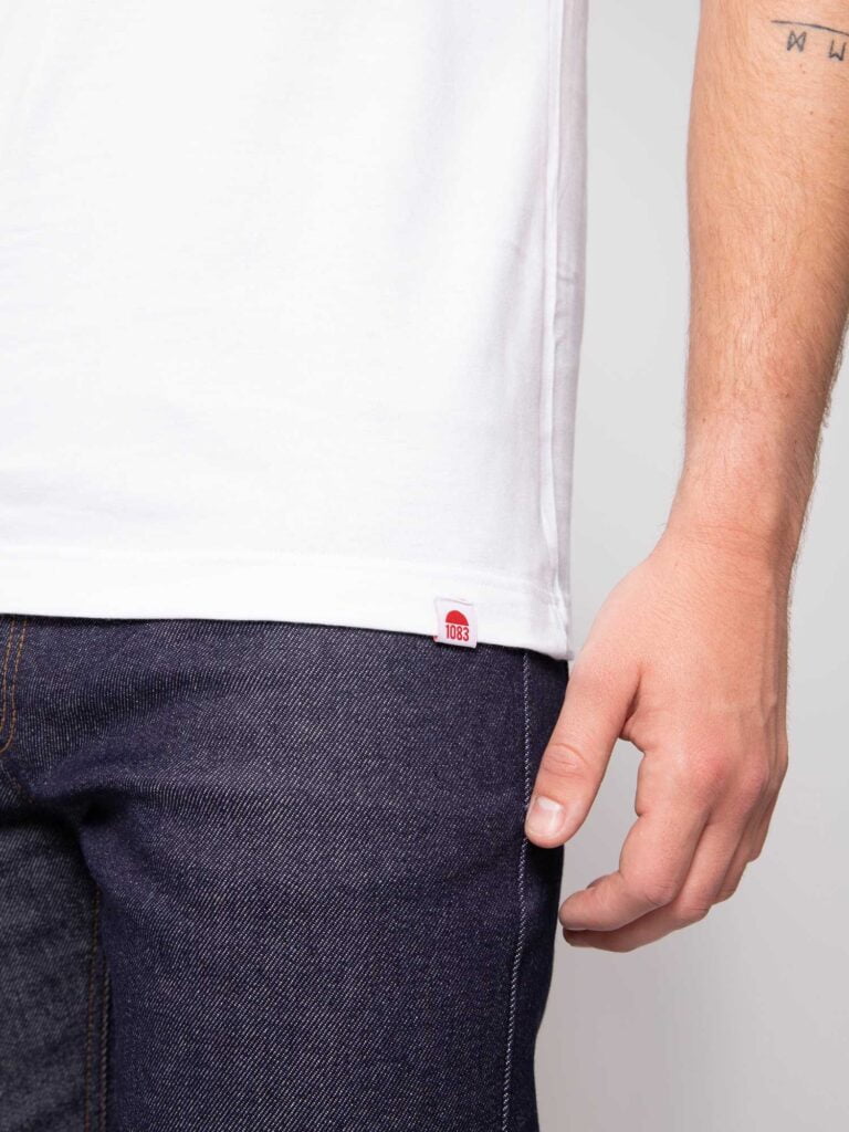 1083 - T-SHIRT 100 % coton bio blanc Homme
