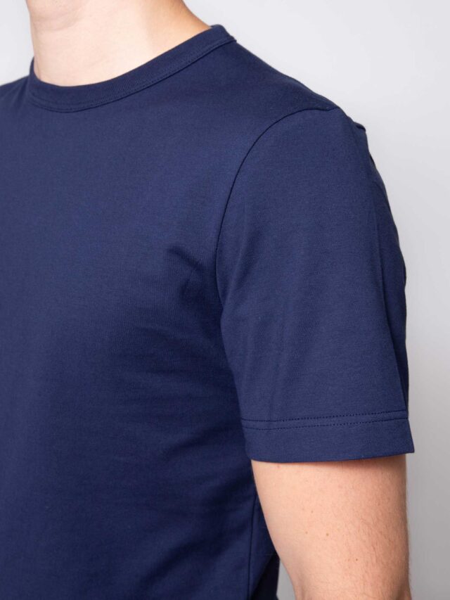 1083 - T-SHIRT DROIT 304 UNI coton bio bleu marine Homme