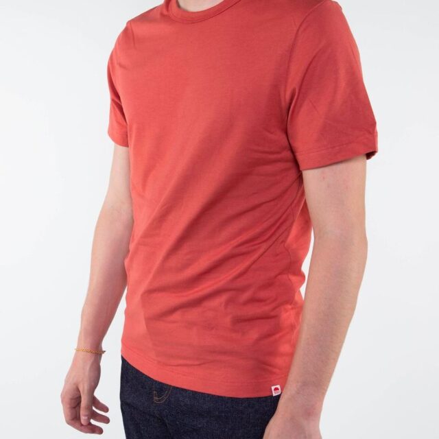 1083 - T-SHIRT DROIT 304 UNI coton bio brique Homme