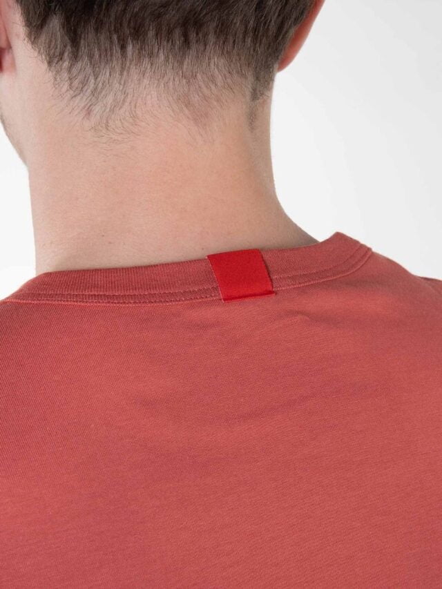 1083 - T-SHIRT DROIT 304 UNI coton bio brique Homme