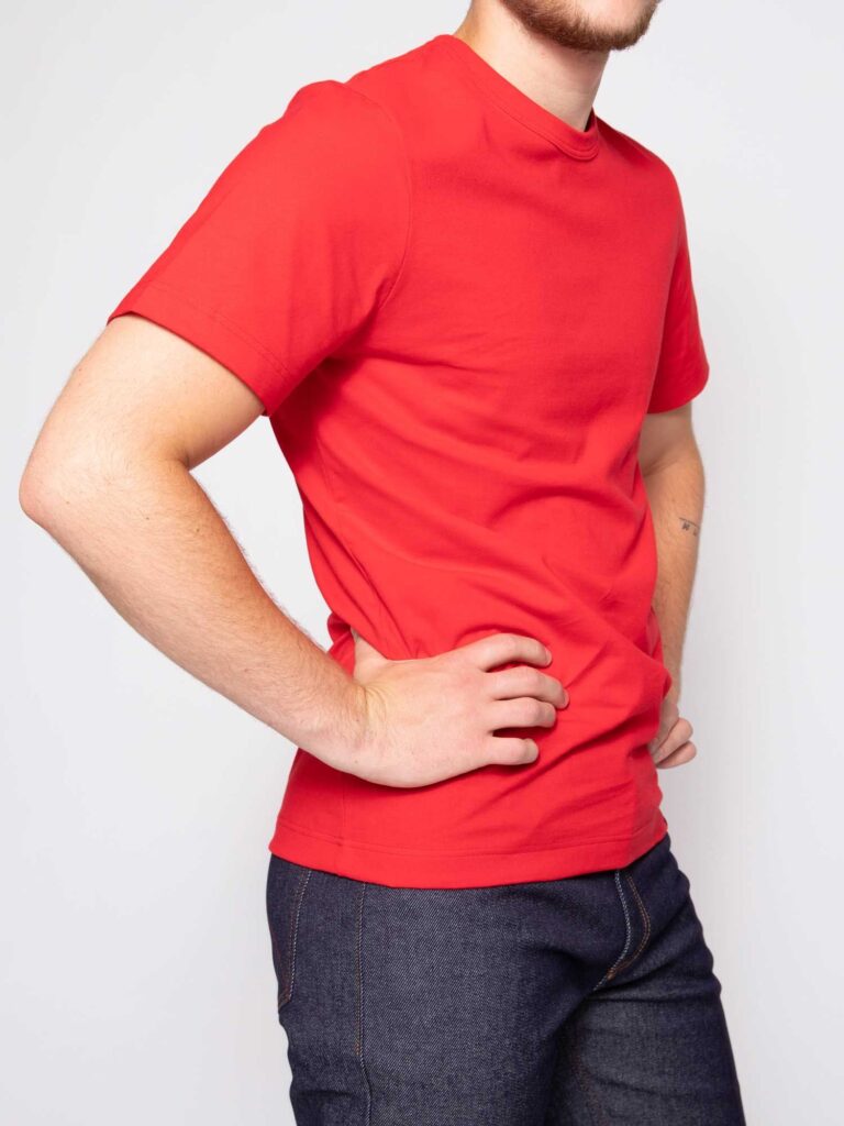1083 - T-SHIRT 100 % coton bio rouge Homme