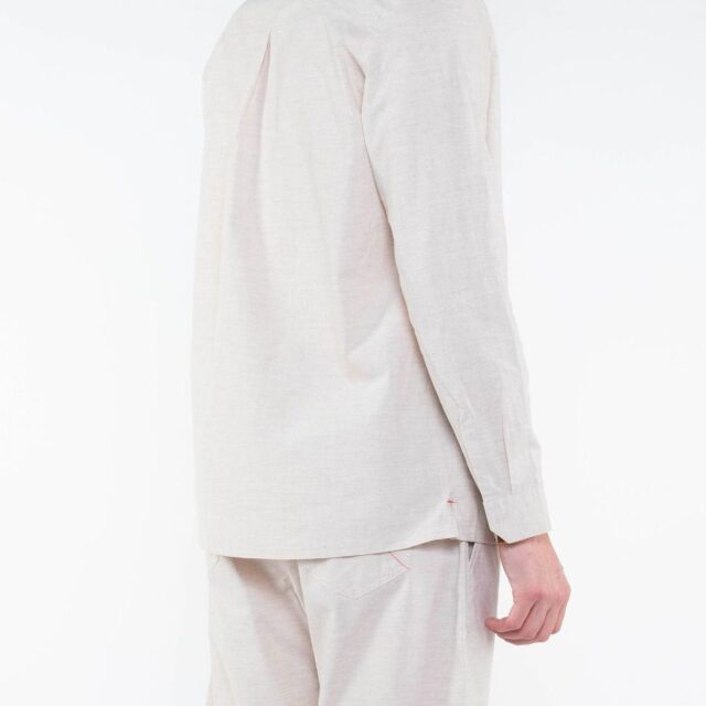 1083 - CHEMISE DROITE 370 BLANC DES VOSGES  coton bio uni naturel