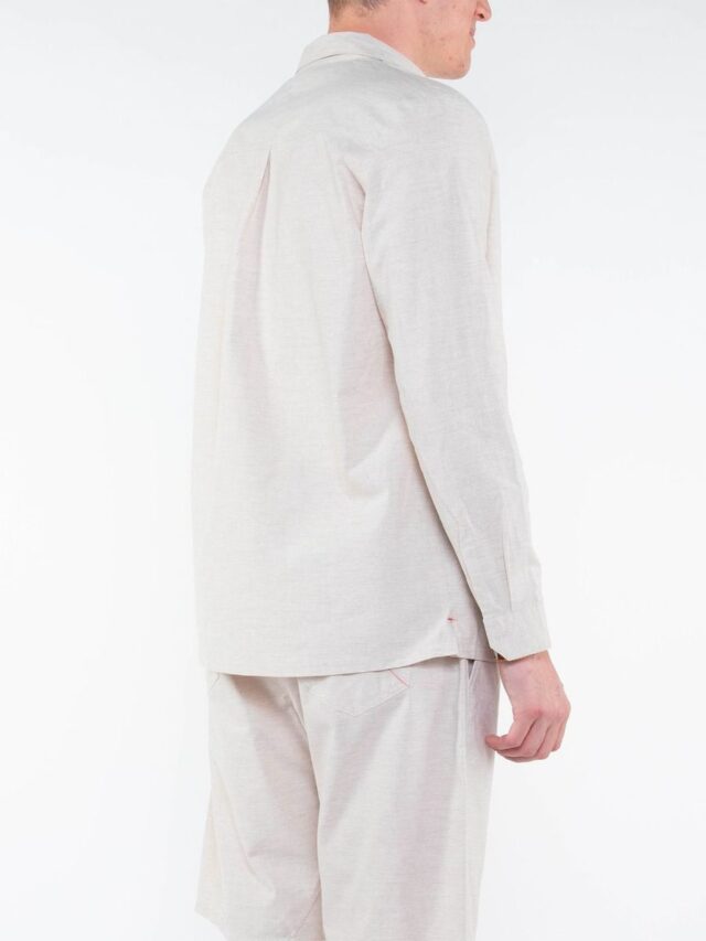 1083 - CHEMISE DROITE 370 BLANC DES VOSGES  coton bio uni naturel