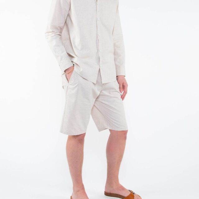 1083 - CHEMISE DROITE 370 BLANC DES VOSGES  coton bio uni naturel