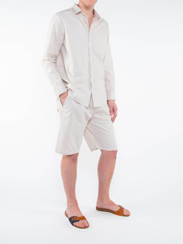 1083 - CHEMISE DROITE 370 BLANC DES VOSGES  coton bio uni naturel