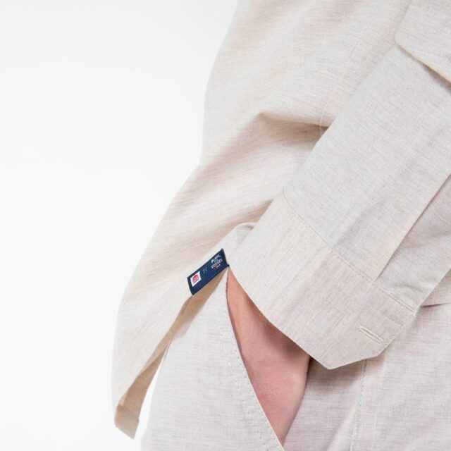 1083 - CHEMISE DROITE 370 BLANC DES VOSGES  coton bio uni naturel