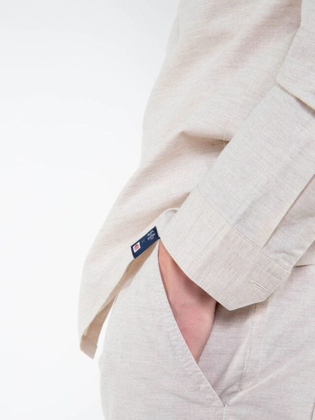 1083 - CHEMISE DROITE 370 BLANC DES VOSGES  coton bio uni naturel