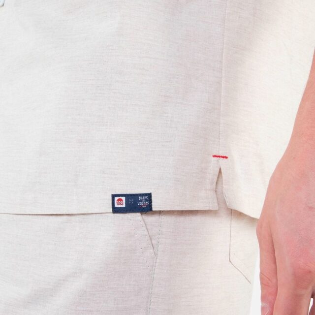 1083 - CHEMISE DROITE 370 BLANC DES VOSGES  coton bio uni naturel