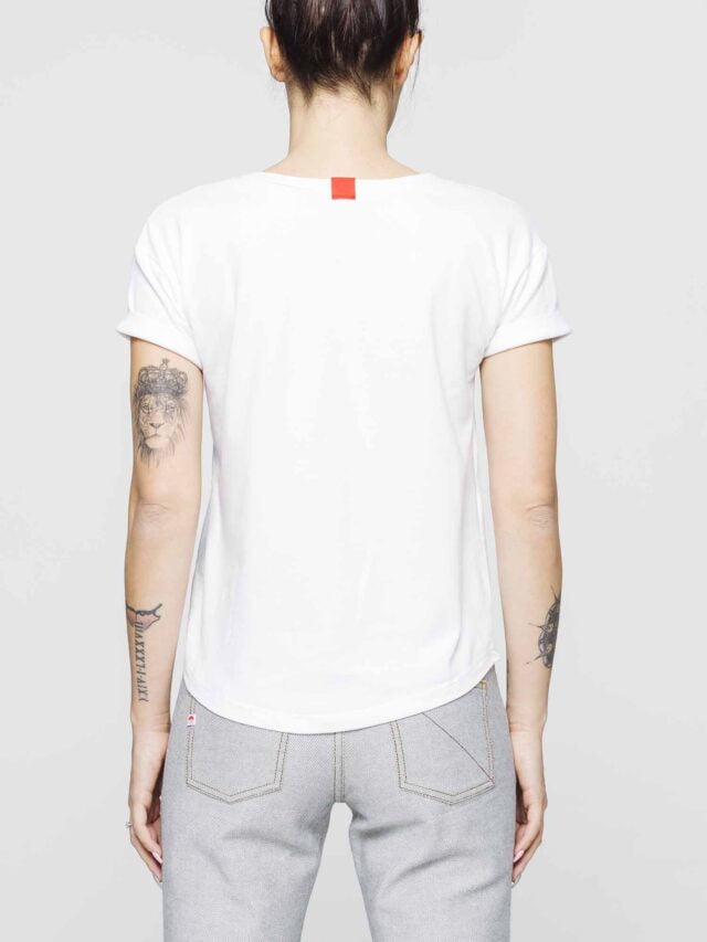 1083 - T-SHIRT COL ROND 403 UNI coton bio blanc Femme