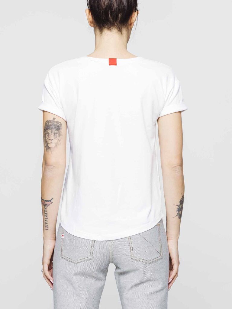 1083 - T-SHIRT COL ROND 403 UNI coton bio blanc Femme