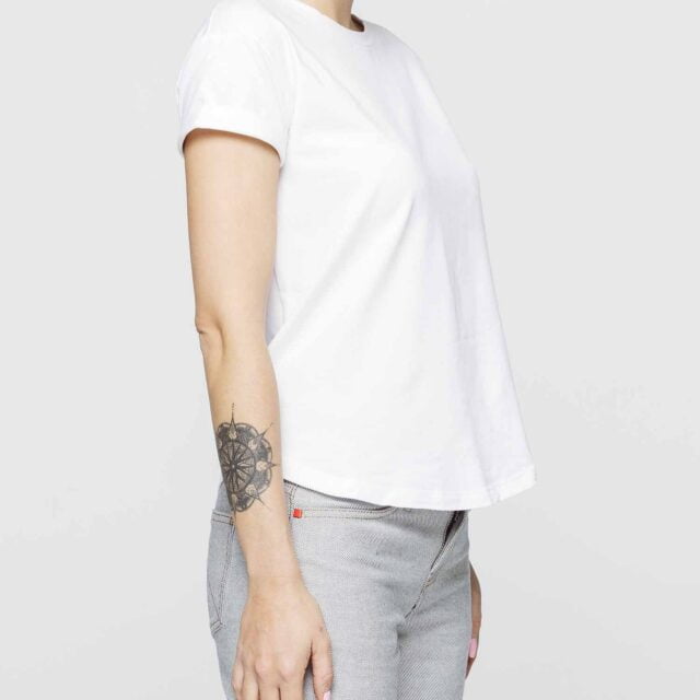 1083 - T-SHIRT COL ROND 403 UNI coton bio blanc Femme