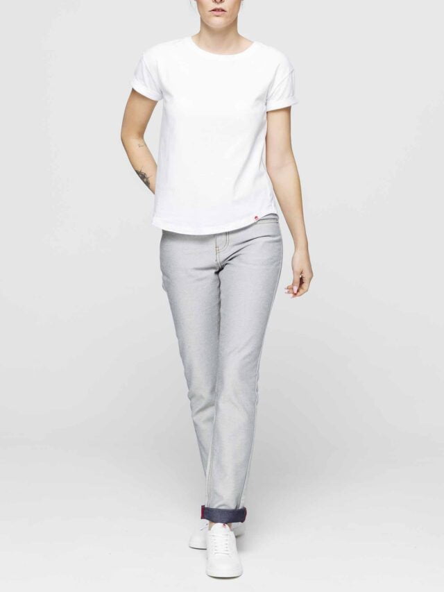 1083 - T-SHIRT COL ROND 403 UNI coton bio blanc Femme
