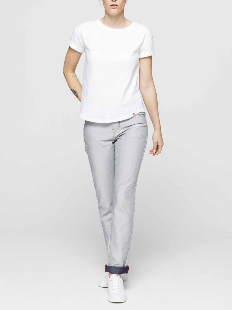 1083 - T-SHIRT COL ROND 403 UNI coton bio blanc Femme