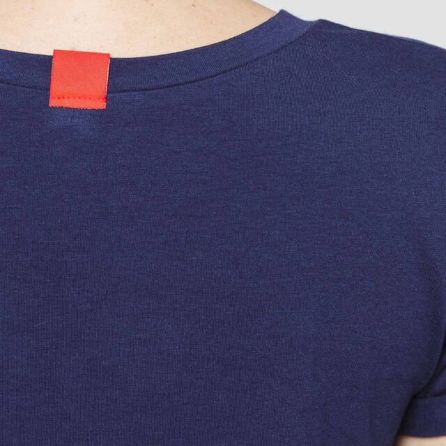 1083 - T-SHIRT COL ROND 403 UNI coton bio bleu marine Femme
