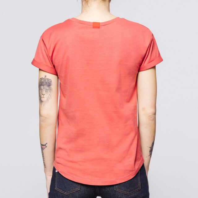 1083 - T-SHIRT COL ROND 403 UNI coton bio brique Femme