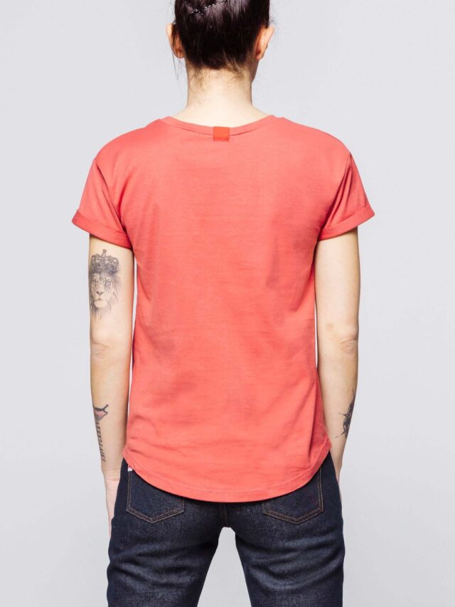 1083 - T-SHIRT COL ROND 403 UNI coton bio brique Femme