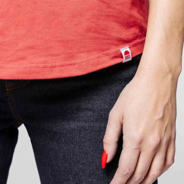 1083 - T-SHIRT COL ROND 403 UNI coton bio brique Femme