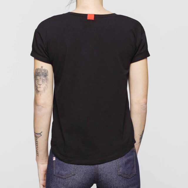 1083 - T-SHIRT COL ROND 403 UNI coton bio noir Femme