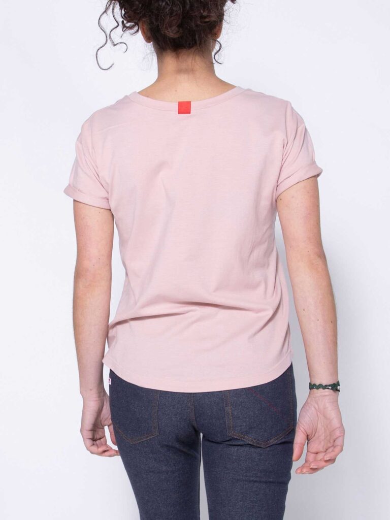 1083 - T-SHIRT COL ROND 403 UNI coton bio rose Femme