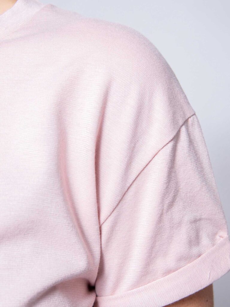 1083 - T-SHIRT COL ROND 403 UNI coton bio rose Femme