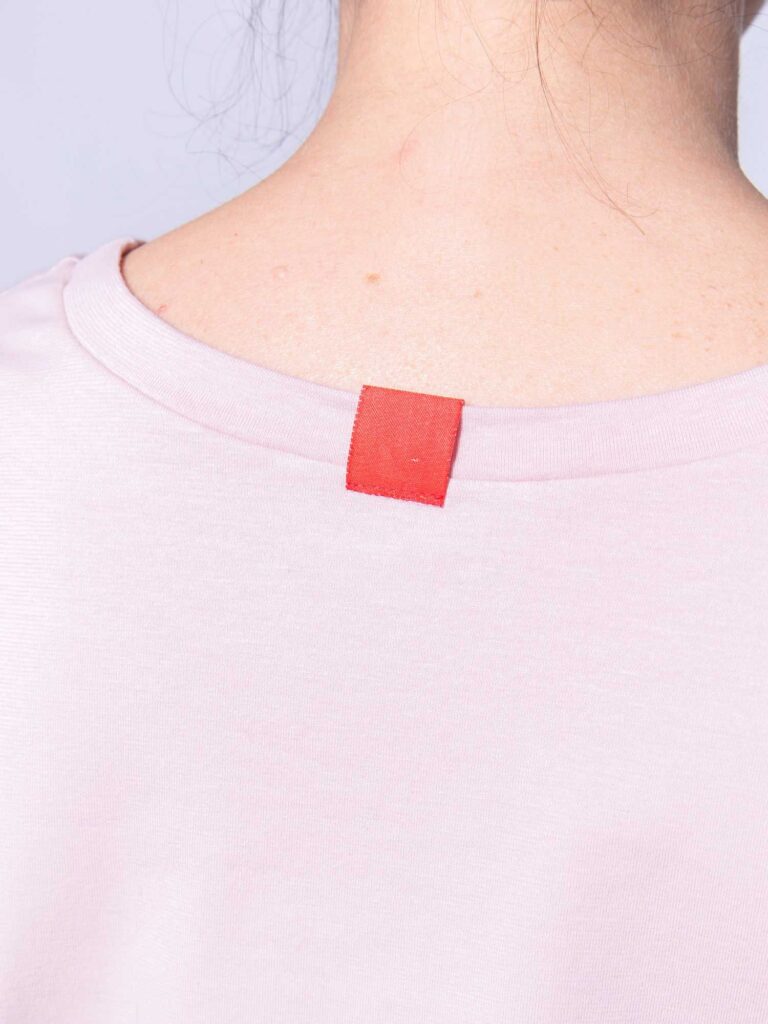 1083 - T-SHIRT COL ROND 403 UNI coton bio rose Femme