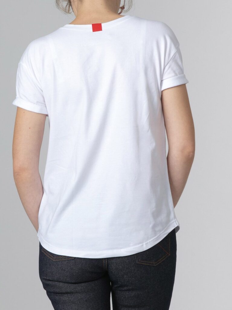 1083 - T-SHIRT COL ROND 403 AVENTURE coton bio blanc Femme