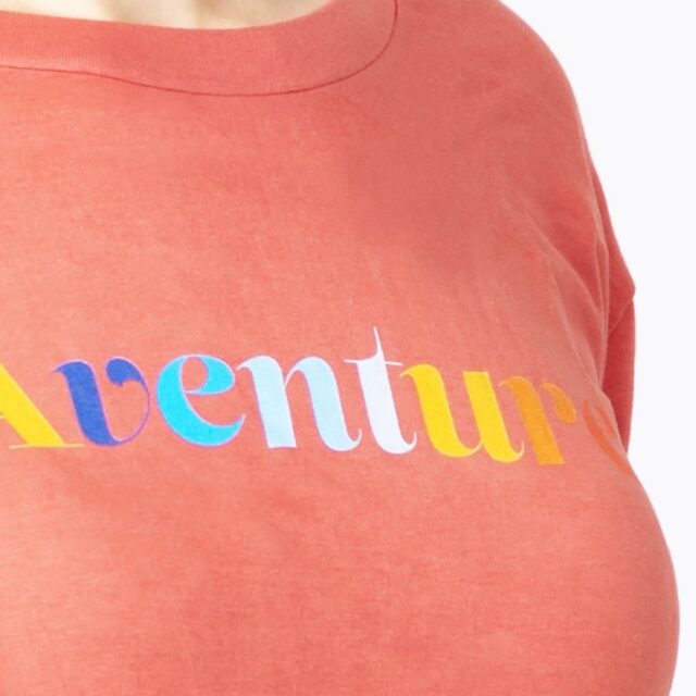 1083 - T-SHIRT COL ROND 403 AVENTURE coton bio brique Femme