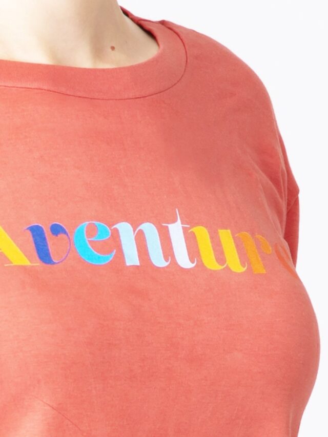 1083 - T-SHIRT COL ROND 403 AVENTURE coton bio brique Femme