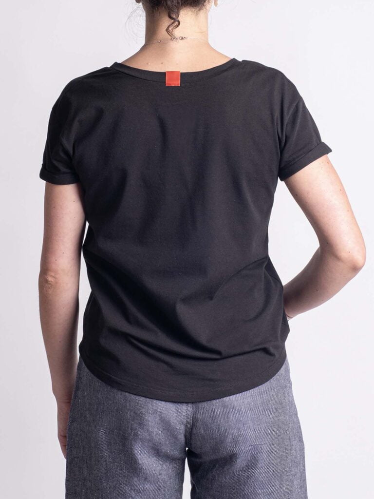 1083 - T-SHIRT COL ROND 403 TIME FOR THE PLANET coton bio noir Femme