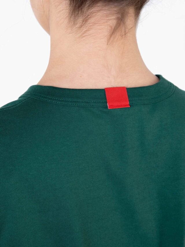 1083 - T-SHIRT DROIT 404 UNI coton bio vert emeraude Femme
