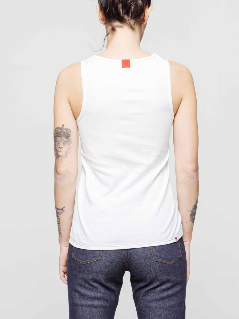 1083 - DEBARDEUR DROIT 450 UNI coton bio blanc Femme