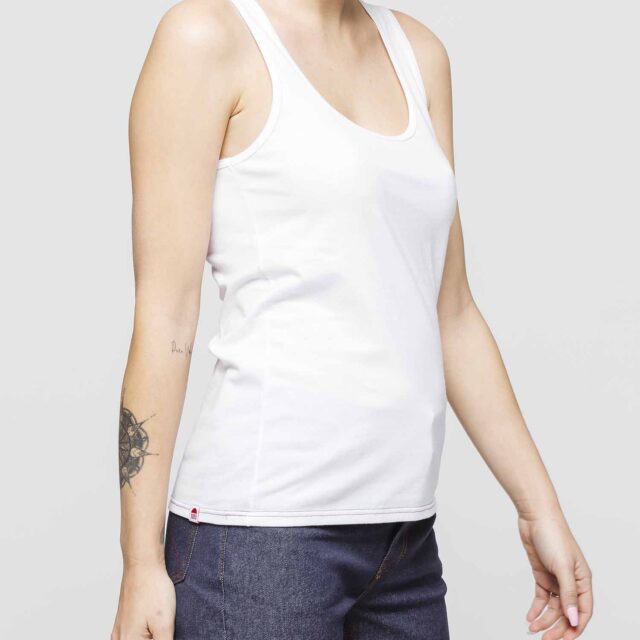 1083 - DEBARDEUR DROIT 450 UNI coton bio blanc Femme