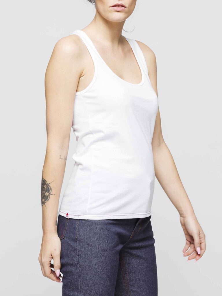 1083 - DEBARDEUR DROIT 450 UNI coton bio blanc Femme