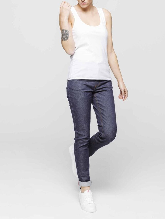 1083 - DEBARDEUR DROIT 450 UNI coton bio blanc Femme