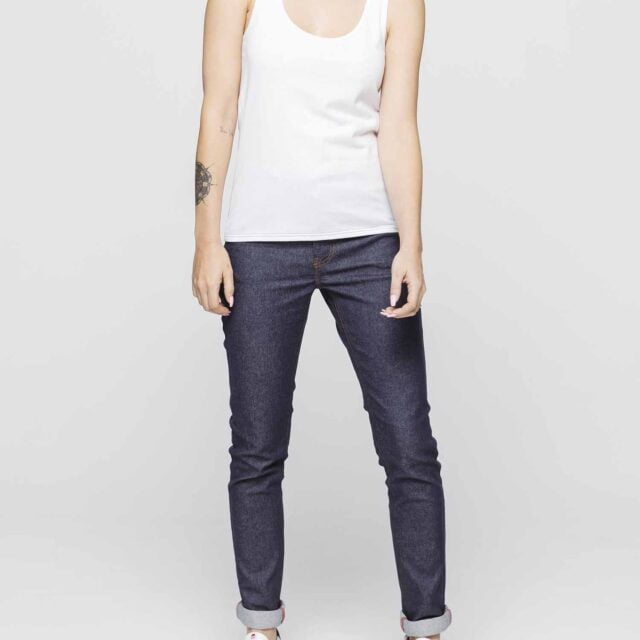 1083 - DEBARDEUR DROIT 450 UNI coton bio blanc Femme