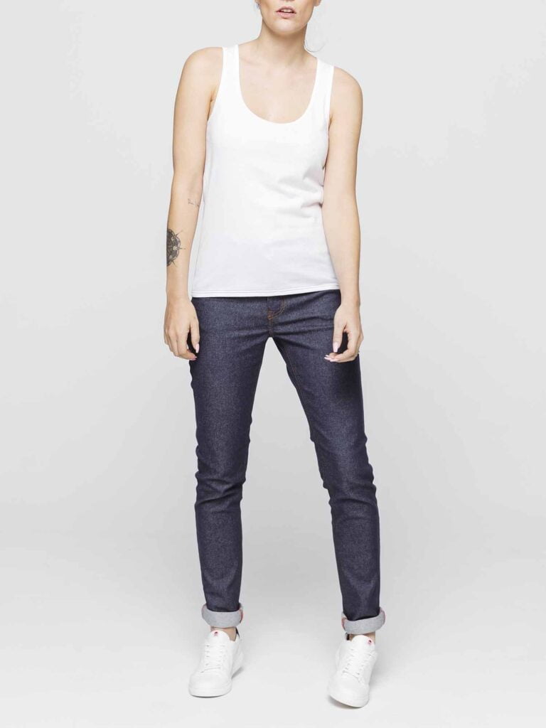 1083 - DEBARDEUR DROIT 450 UNI coton bio blanc Femme