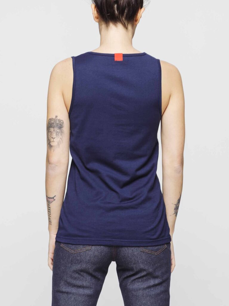 1083 - DEBARDEUR DROIT 450 UNI coton bio bleu marine Femme